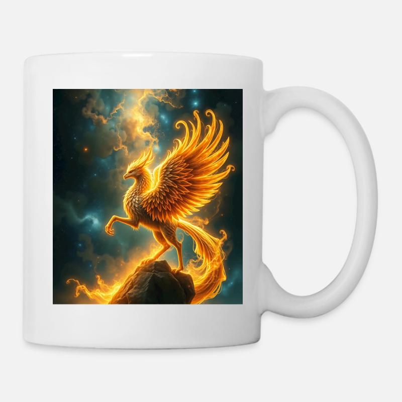 Phénix de feu dans la nébuleuse stellaire - Mug blanc - blanc