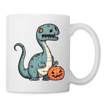 Dinosaur brontosaurus Halloween Funny Zombie - Mug - white - Right