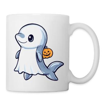 Dolphin Halloween Comic Ghost - Mug - white - Right