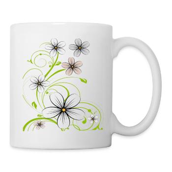 Blumenranke floral - Tasse - Weiß - Rechts