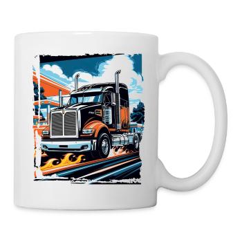 Burnin' Down Truck LIFE trucker - Mug - white - Right