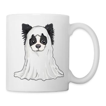 Border Collie Hund Halloween Comic Geist - Tasse - Weiß - Rechts