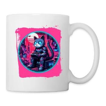Futuristische Katzentechnologie - Tasse - Weiß - Rechts