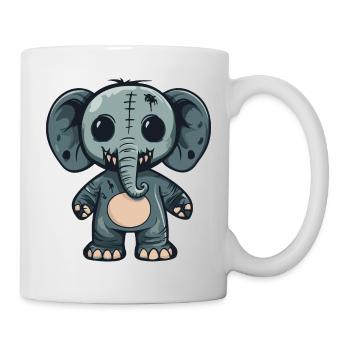 éléphant Halloween bande dessinée drôle - Mug blanc - blanc - Droite