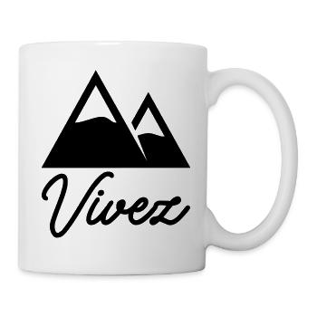 Vivez, idée cadeau noël, montagne, alpiniste - Mug blanc - blanc - Droite