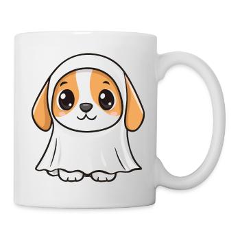 Beagle Hund Halloween Lustig Geist - Tasse - Weiß - Rechts