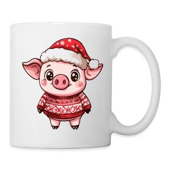 Pig Christmas Comic - Mug - white - Right