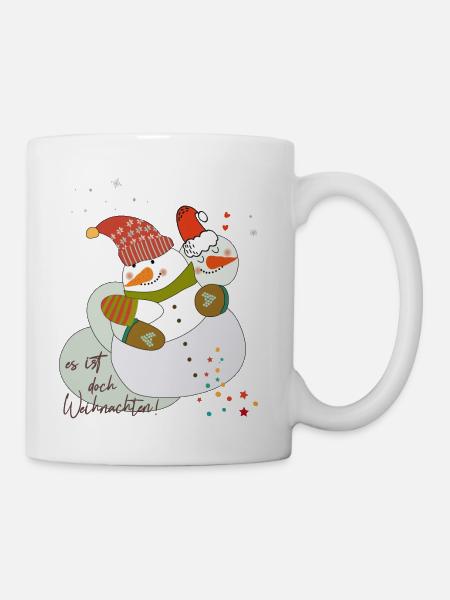 Schneemann verliebt Weihnachten - Tasse - Weiß