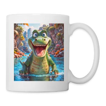 super süßes australisches Tier Down Under Krokodil - Tasse - Weiß - Rechts