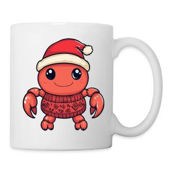 Krebs Krabbe Weihnachten Comic - Tasse - Weiß - Rechts
