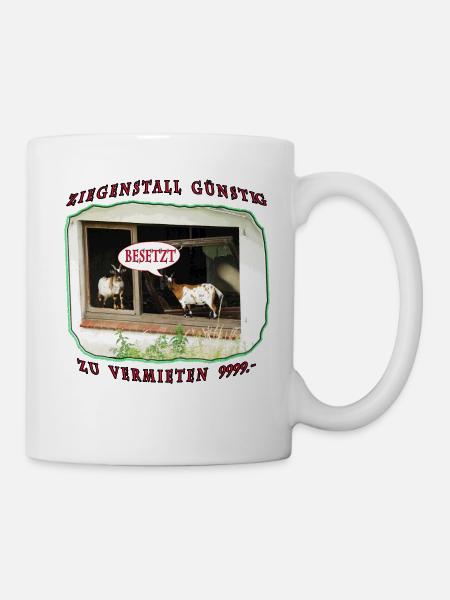 Wohnung Ziegenstall Satire schöner wohnen Satire - Tasse - Weiß
