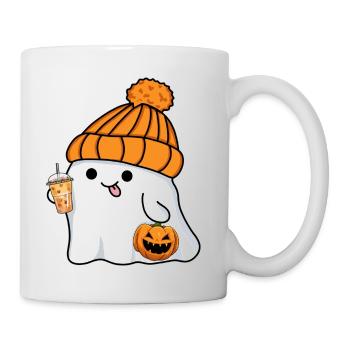 Geist Ghost Halloween Mütze süß Tee Bubble Kürbis - Tasse - Weiß - Rechts