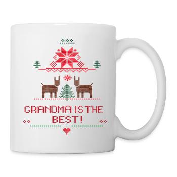 Weihnachten Ugly Cristmas Grandma is the Best - Tasse - Weiß - Rechts