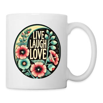 Lebe Lachen, Liebe - Tasse - Weiß - Rechts