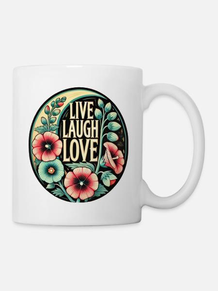 Lebe Lachen, Liebe - Tasse - Weiß