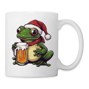 Frosch Bier Xmas Weihnachten - Tasse - Weiß - Rechts