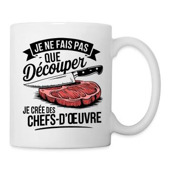 Cadeau pour boucher ou cuisto - Mug blanc - blanc - Droite
