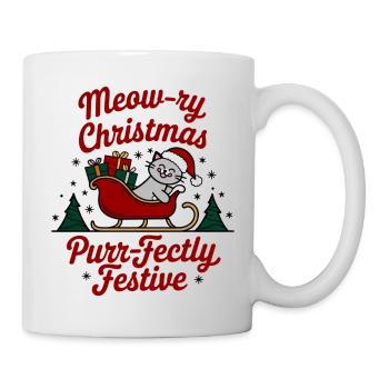 Meow-ry Christmas Purr-fectly Festive - Tasse - Weiß - Rechts