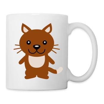 Pretty Cat Looking Happy Cheerful Smiling - Mug - white - Right