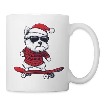 West Highland Terrier Chien Noël Skateboard - Mug blanc - blanc - Droite