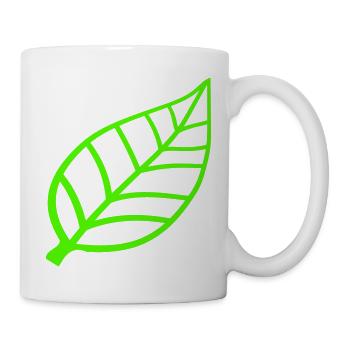 Petite jolie feuille verte Eco arbre feuilles - Mug blanc - blanc - Droite