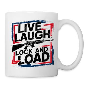 Power for Women - « Live Laugh Lock And Load » - Mug blanc - blanc - Droite