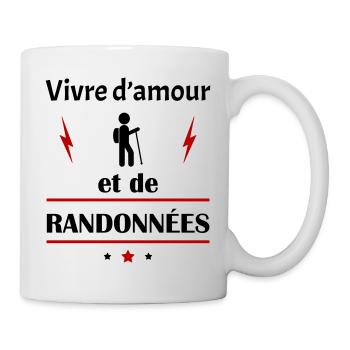Vivre d'amour et de randonnées,fête des pères,noël - Mug blanc - blanc - Droite