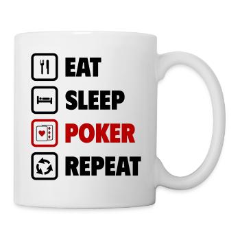 Manger dormir poker Répéter - Mug blanc - blanc - Droite