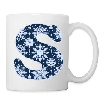 Lettre S Flocons de neige - Mug blanc - blanc - Droite
