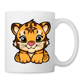 Adorable Cartoon child Tiger - Mug - white - Right