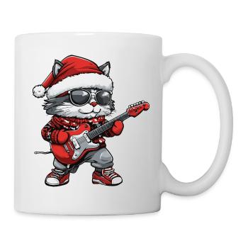 Cat Christmas Rocker Guitar - Mug - white - Right