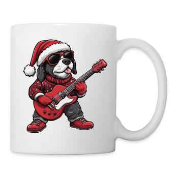 Labrador Hund Weihnachten Rocker Gitarre - Tasse - Weiß - Rechts