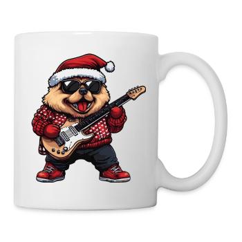 Chow Chow Hund Weihnachten Rocker Gitarre - Tasse - Weiß - Rechts
