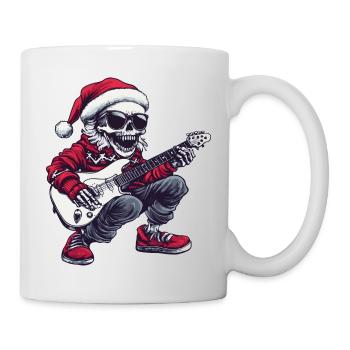 Santa Skeleton Christmas Rocker Guitar - Mug - white - Right