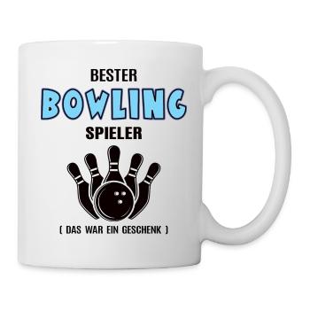 Bowling Spieler Bester Bowler Geburtstag - Tasse - Weiß - Rechts