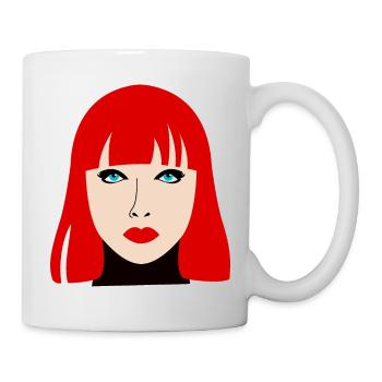 Femme rousse aux yeux bleus - Mug blanc - blanc - Droite