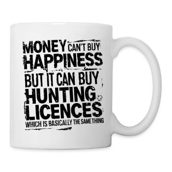 Money for hunting licenses is real luck - Mug - white - Right