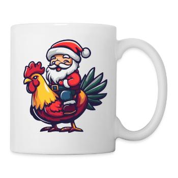 Hahn Weihnachtsmann - Tasse - Weiß - Rechts