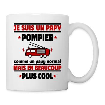 Je suis un papy pompier plus cool, cadeau noël - Mug blanc - blanc - Droite