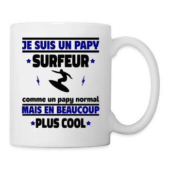 Je suis un papy surfeur plus cool, cadeau noël - Mug blanc - blanc - Droite