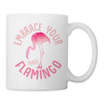 Embrassez votre flamant rose intérieur mignon oiseau rose - Mug blanc - blanc - Droite