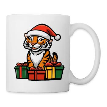 Tiger Weihnachten Geschenke - Tasse - Weiß - Rechts