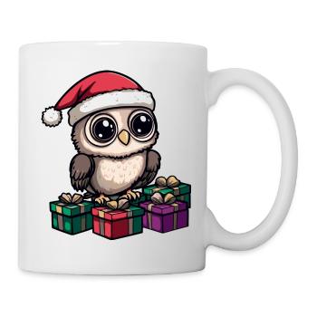 Eule Weihnachten Geschenke - Tasse - Weiß - Rechts