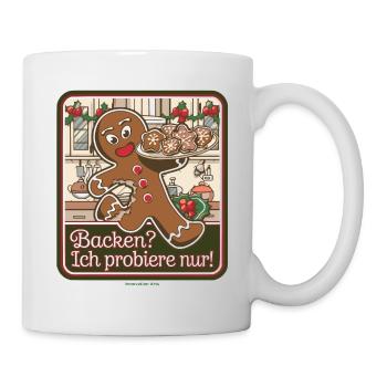 Lustiger Lebkuchenmann-Backspaß - Tasse - Weiß - Rechts