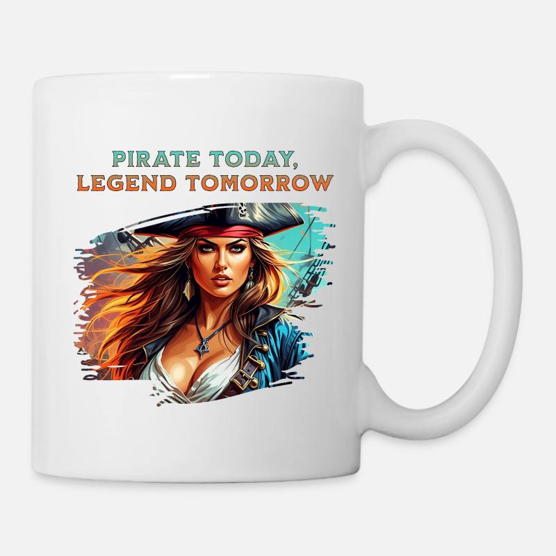pirate today - Tasse - Weiß