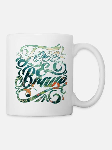 Frei und mutig 🍀 - Tasse - Weiß
