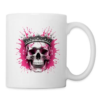 Crown & Skull Splash: Creative energy in pink - Mug - white - Right