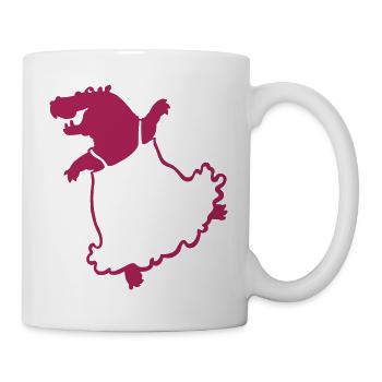 tanzendes Nilpferd im Kleid - Tasse - Weiß - Rechts