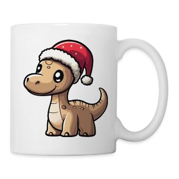 Dinosaur brontosaurus Christmas - Mug - white - Right
