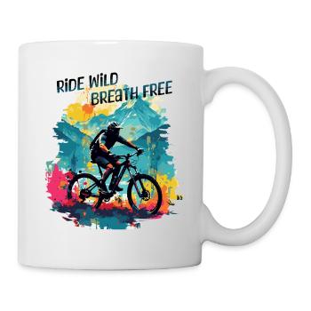 mountainbike mbt Fahrrad Ride wild breath free - Tasse - Weiß - Rechts